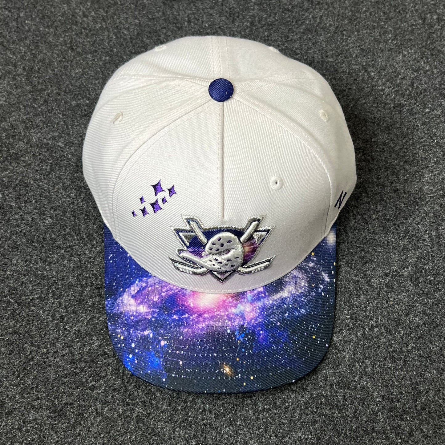 Anaheim Ducks Galaxy Brim Hat – White & Purple