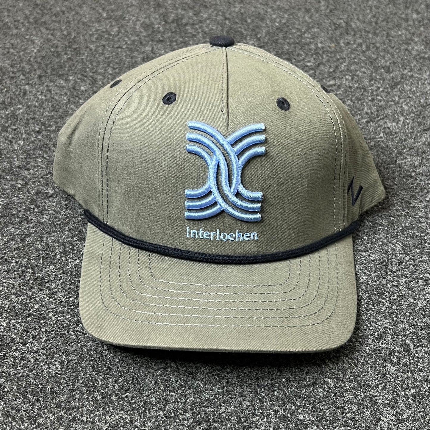 Interwoven Logo Rope Accent Hat – Khaki & Black
