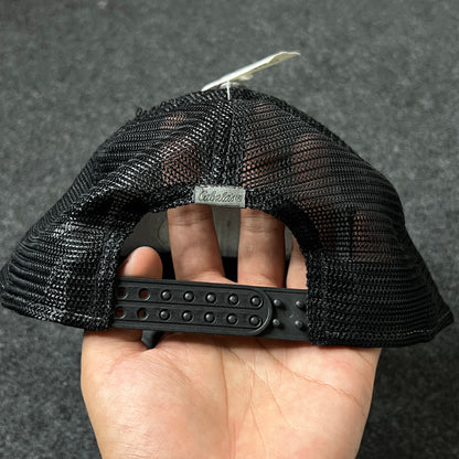 Cabela’s Distressed Mesh Back Trucker Hat – Gray & Black