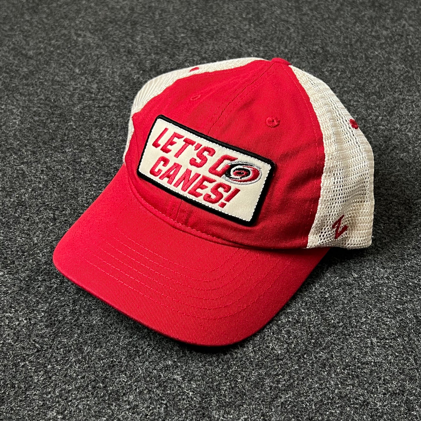 Carolina Hurricanes "Let’s Go Canes!" Trucker Hat – Red & White