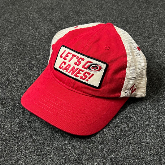 Carolina Hurricanes "Let’s Go Canes!" Trucker Hat – Red & White