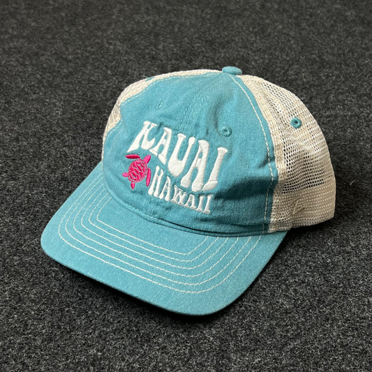 Kauai Hawaii Baseball Hat – Teal & White Mesh