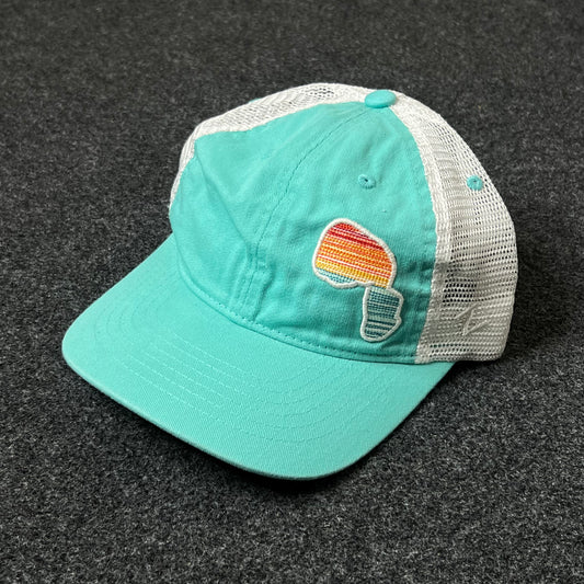 Teal Sunset Paddle Baseball Hat