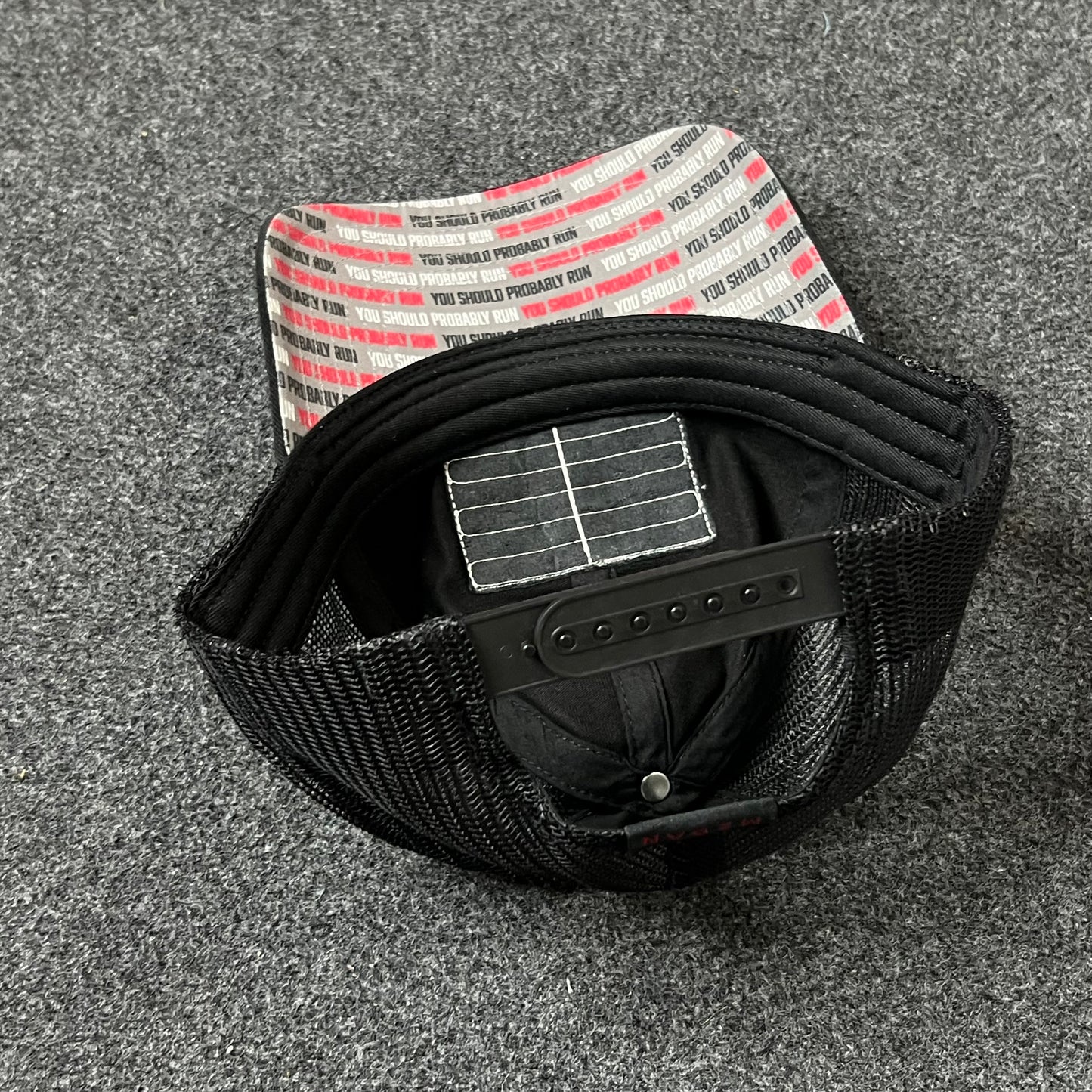 Black Trucker Hat with Photo Patch