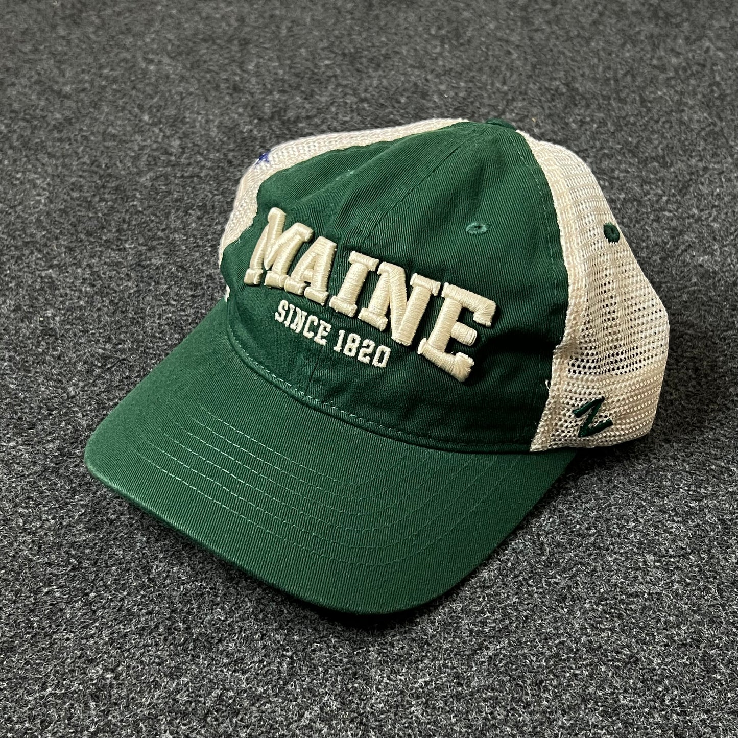 Maine Baseball Hat -  Green & White