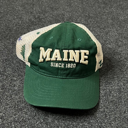Maine Baseball Hat -  Green & White
