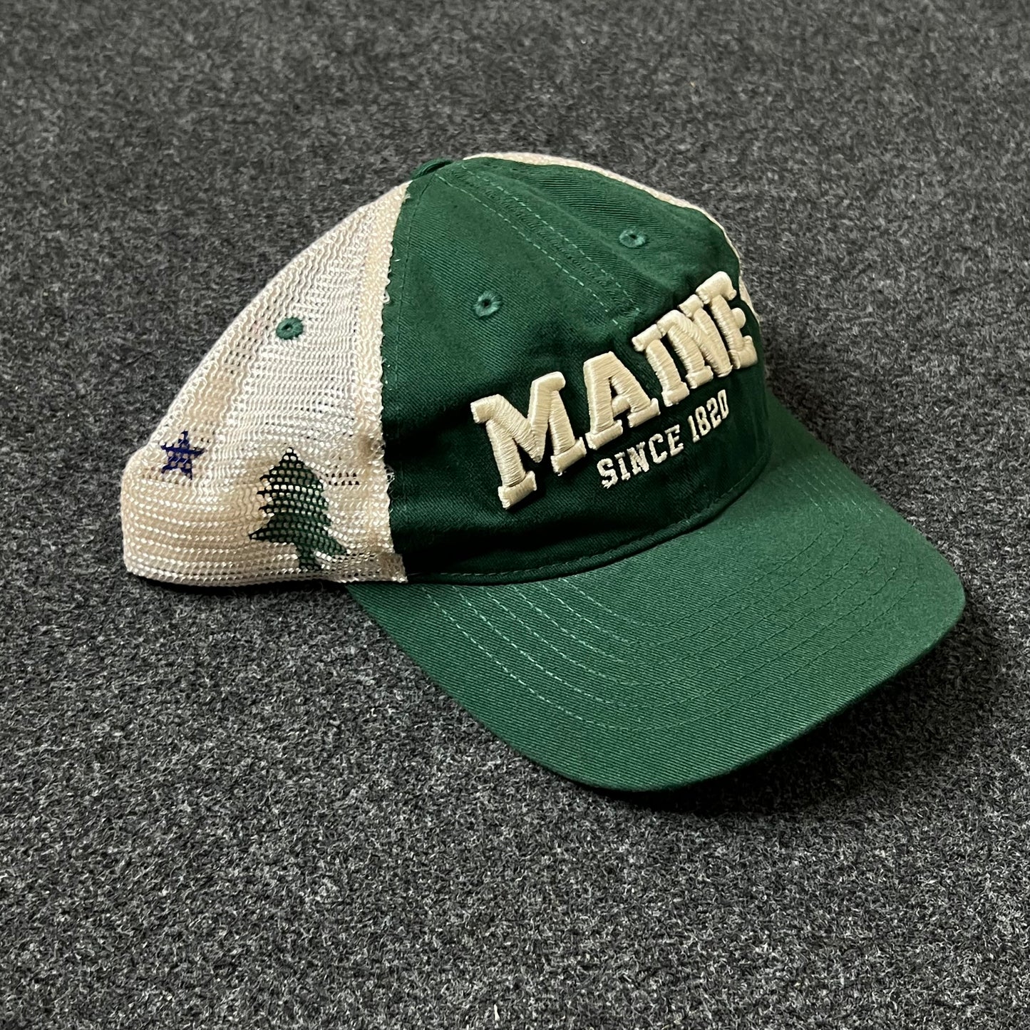 Maine Baseball Hat -  Green & White