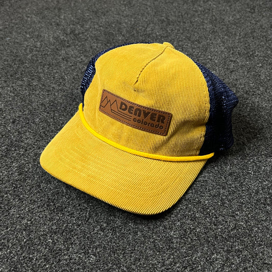 Denver Corduroy Baseball Hat – Golden Yellow & Navy