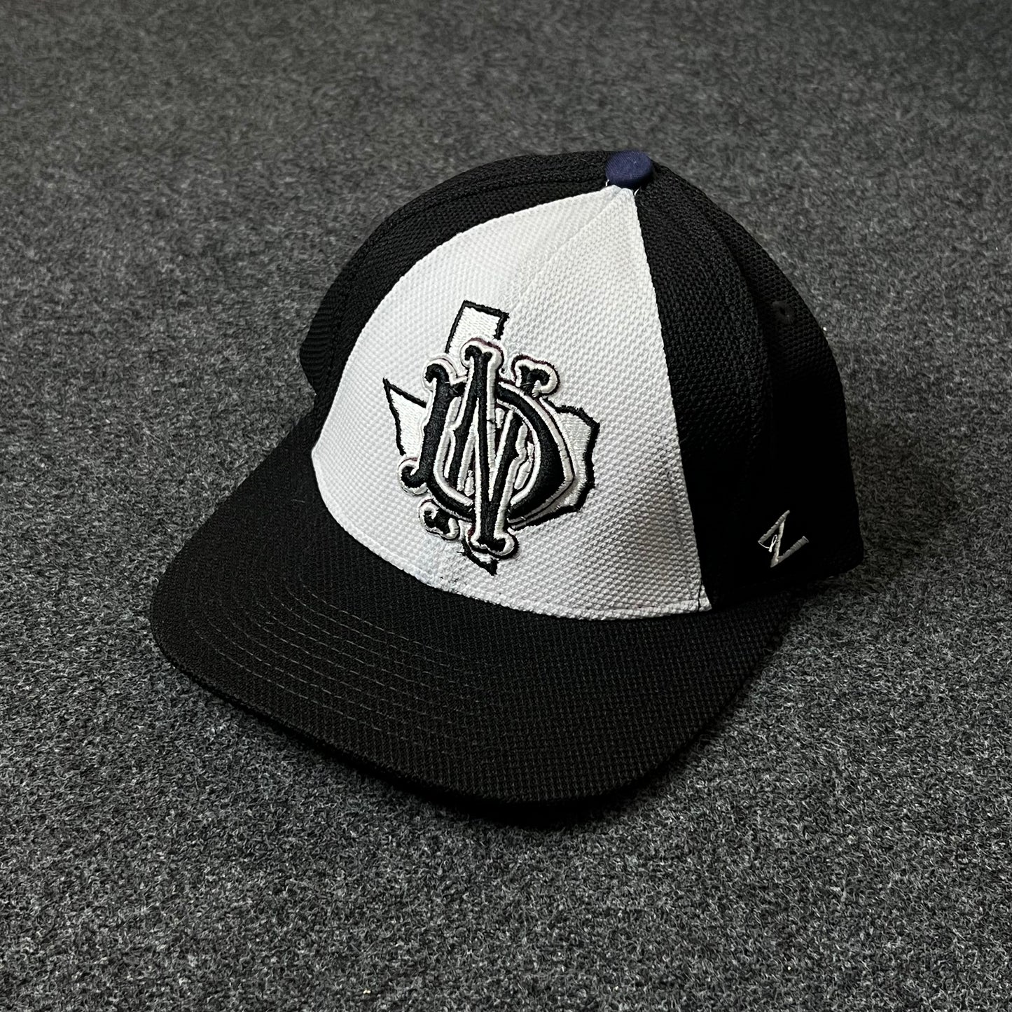 Black & White Fitted Cap – Bold Monogram Style ( S size )