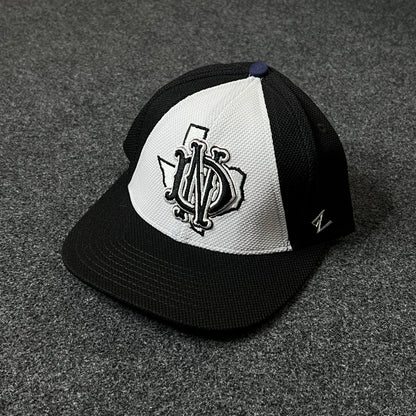 Black & White Fitted Cap – Bold Monogram Style ( S size )