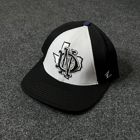 Black & White Fitted Cap – Bold Monogram Style ( S size )