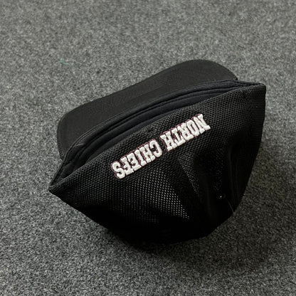 Black & White Fitted Cap – Bold Monogram Style ( S size )