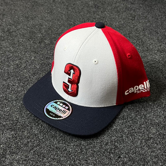 Capelli Sport #3 Fitted Cap – Red, White & Navy ( S size )