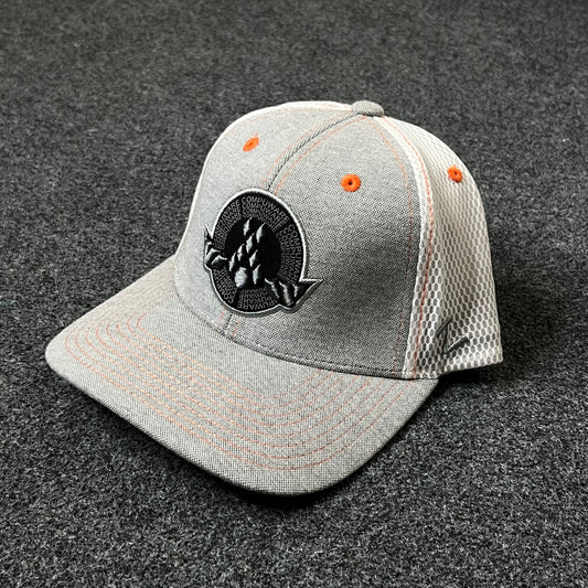 Gray & White Fitted Trucker Cap – Modern Casual Style ( S size )