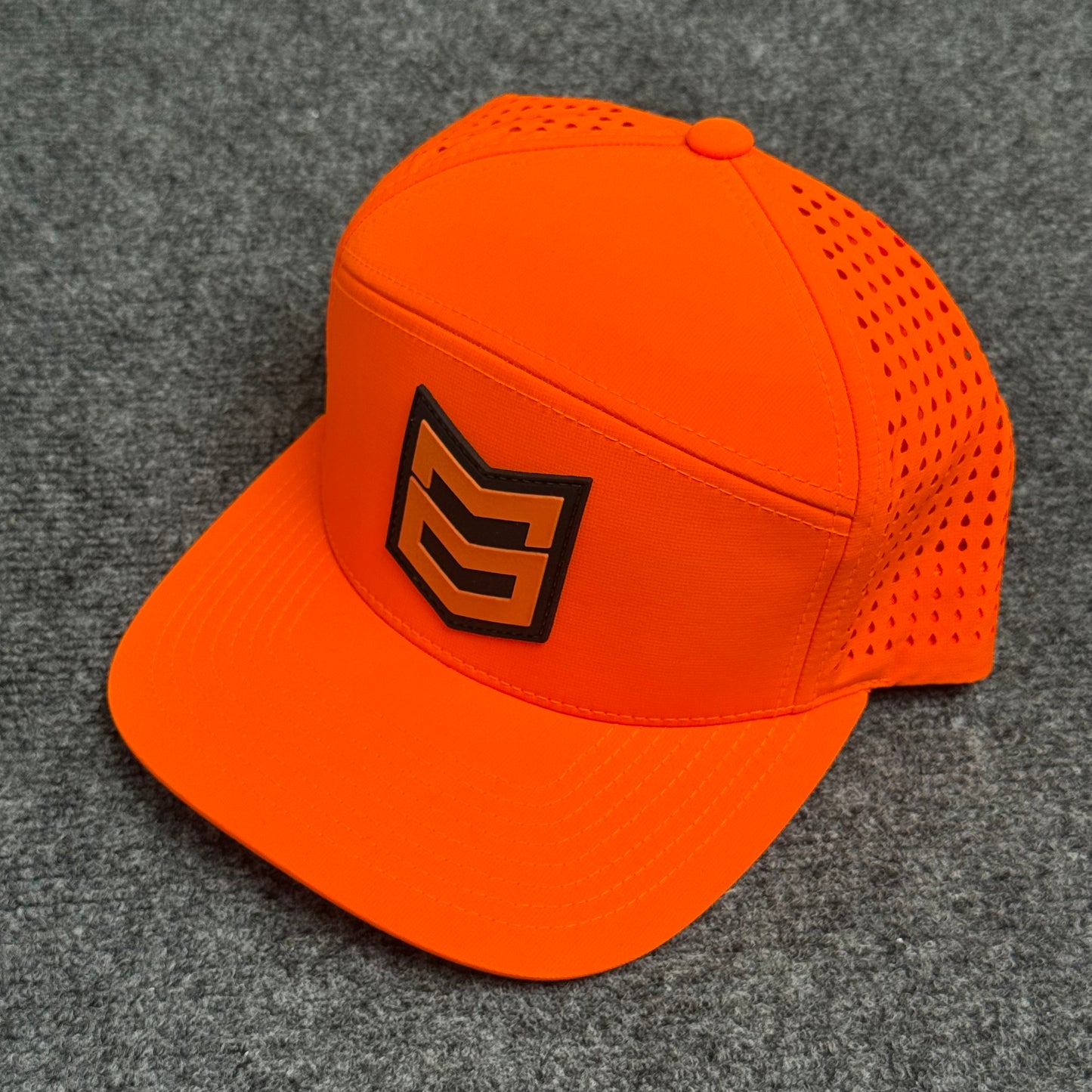Rush Hat - MTN OPS chevron icon in the Blaze Orange