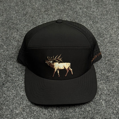 Muley Freak Bugling Elk 7-Panel Performance Cap – Black