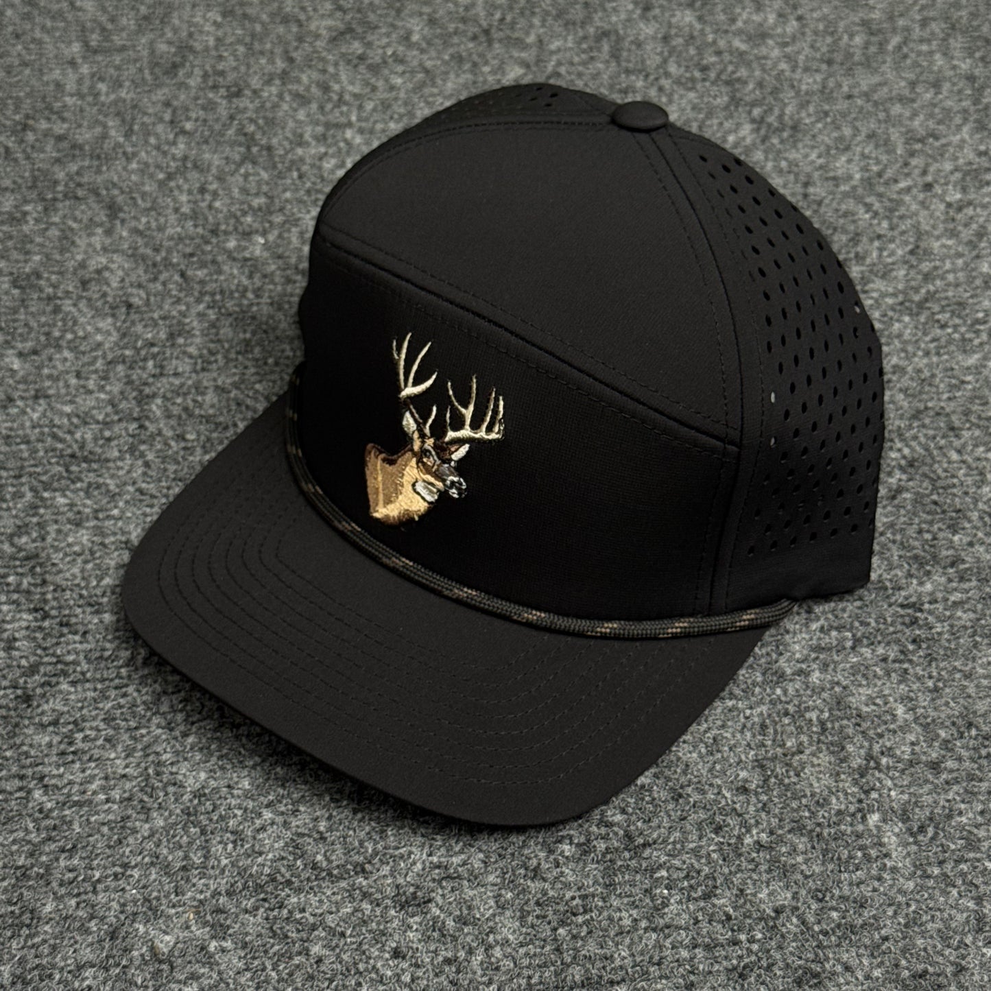 PRO Whitetail Head Rope Flatty in the Solid Black Cap