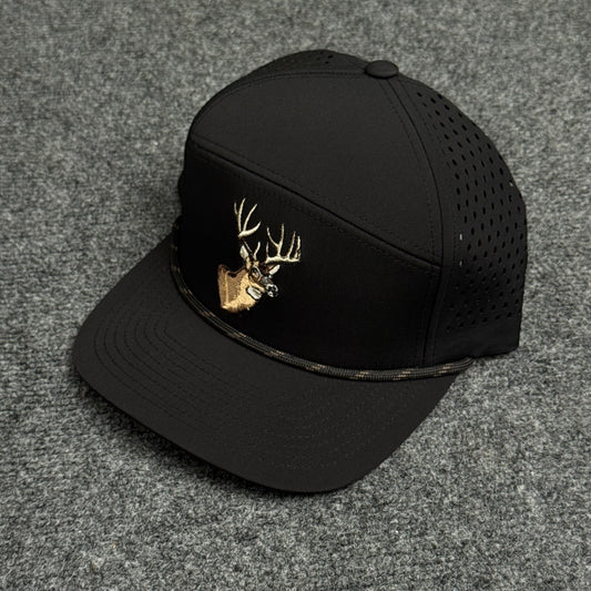 PRO Whitetail Head Rope Flatty in the Solid Black Cap
