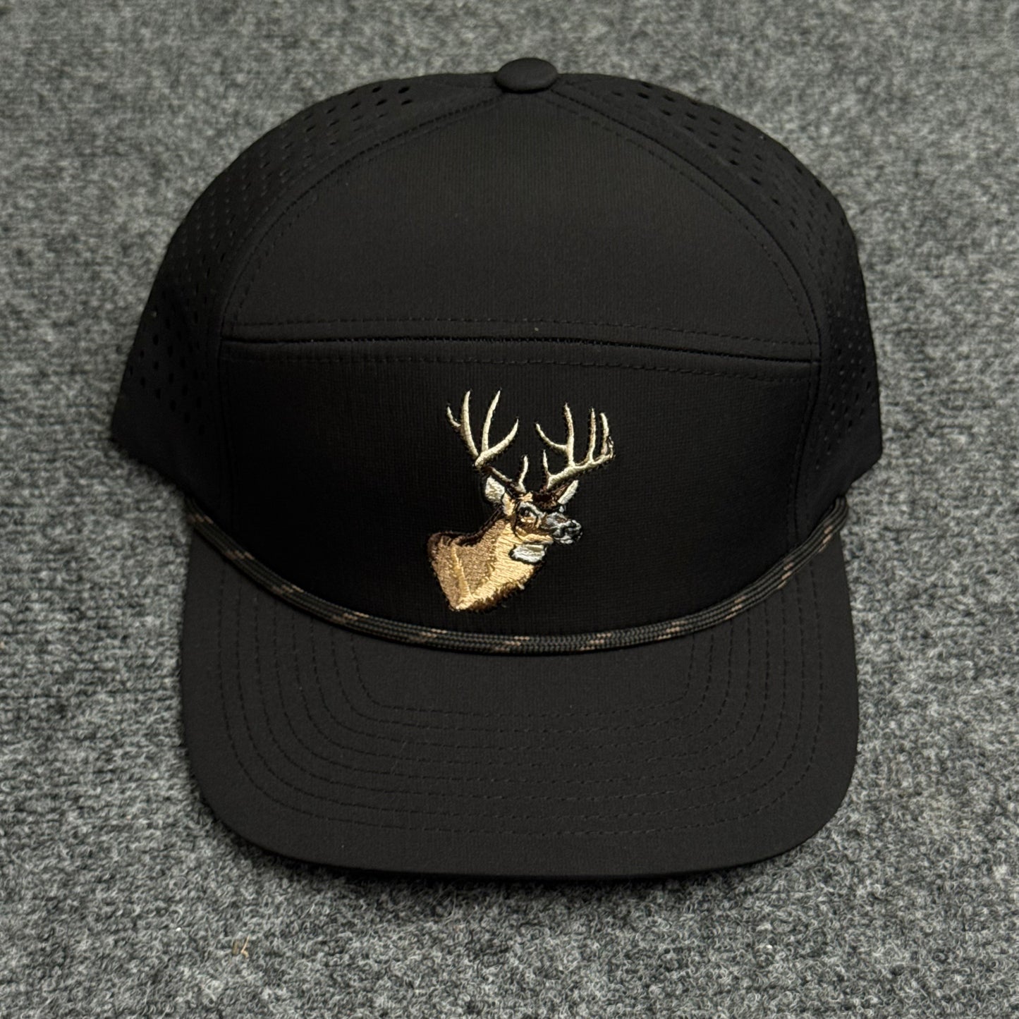 PRO Whitetail Head Rope Flatty in the Solid Black Cap