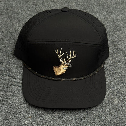 PRO Whitetail Head Rope Flatty in the Solid Black Cap