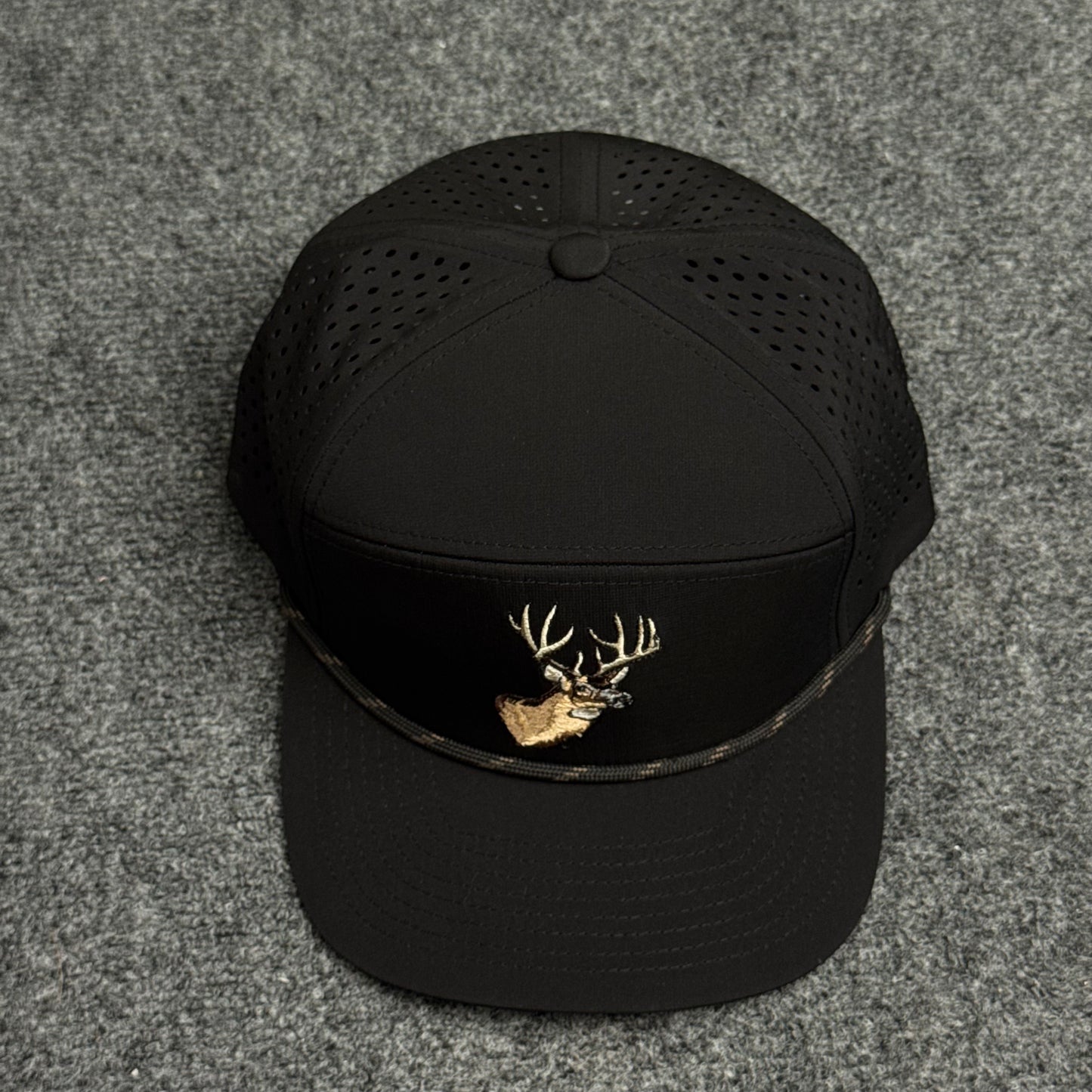 PRO Whitetail Head Rope Flatty in the Solid Black Cap