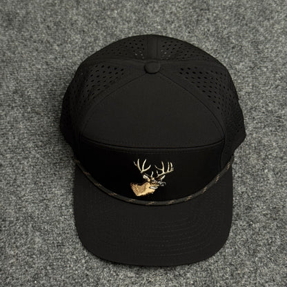 PRO Whitetail Head Rope Flatty in the Solid Black Cap