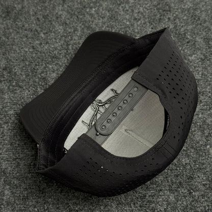 PRO Elk Logo Rope Flatty in the Solid Black Cap