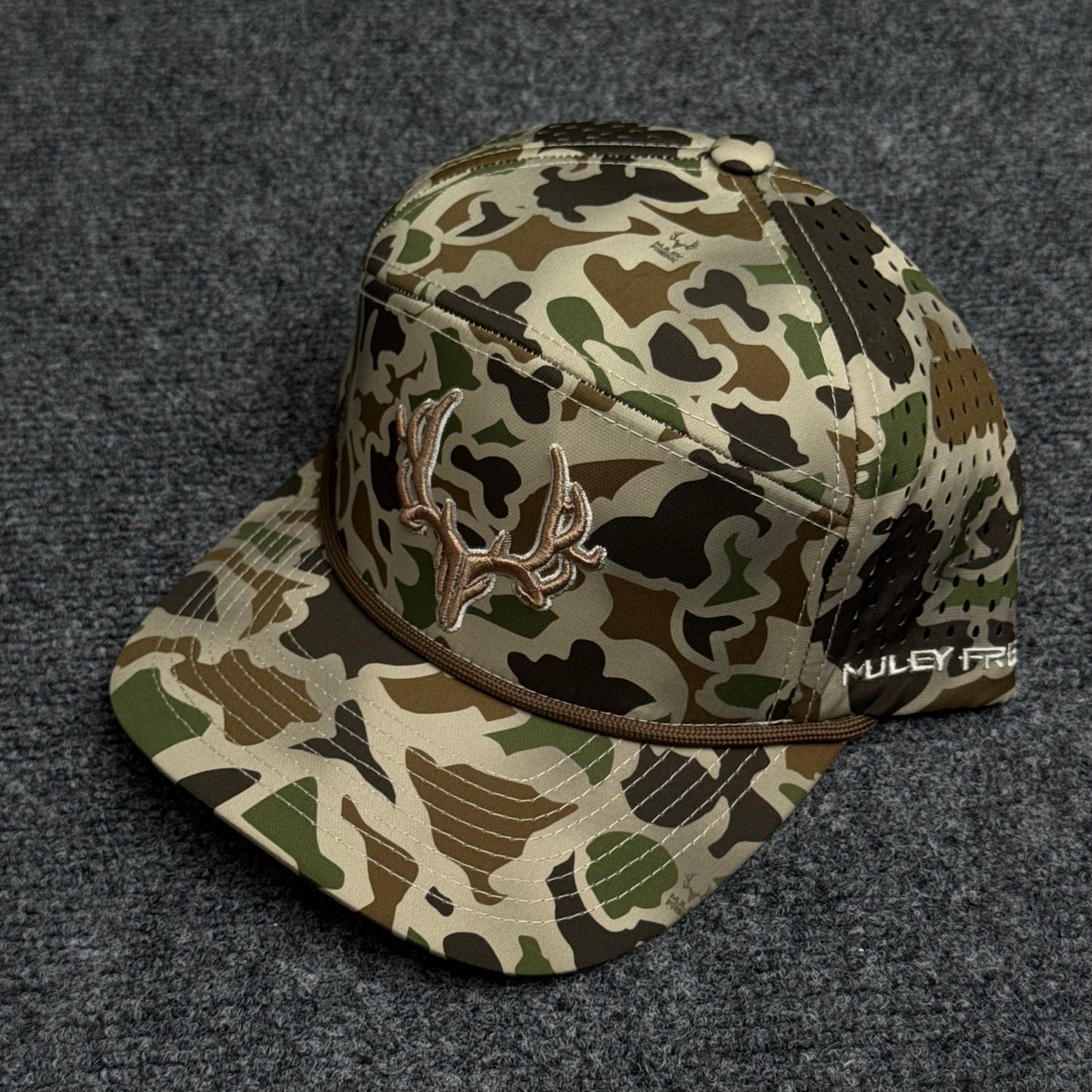 PRO Logo Rope Flatty in the Vintage Duck Camo Cap
