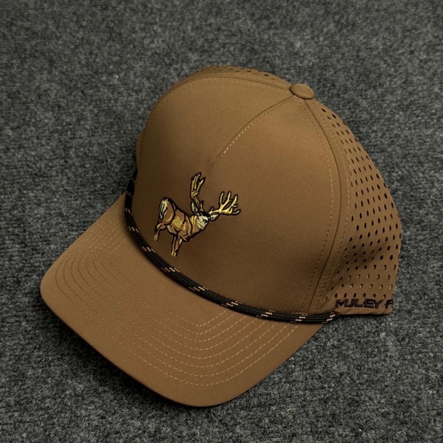 PRO Mule Deer Head Rope Flatty in the Coyote Brown Cap