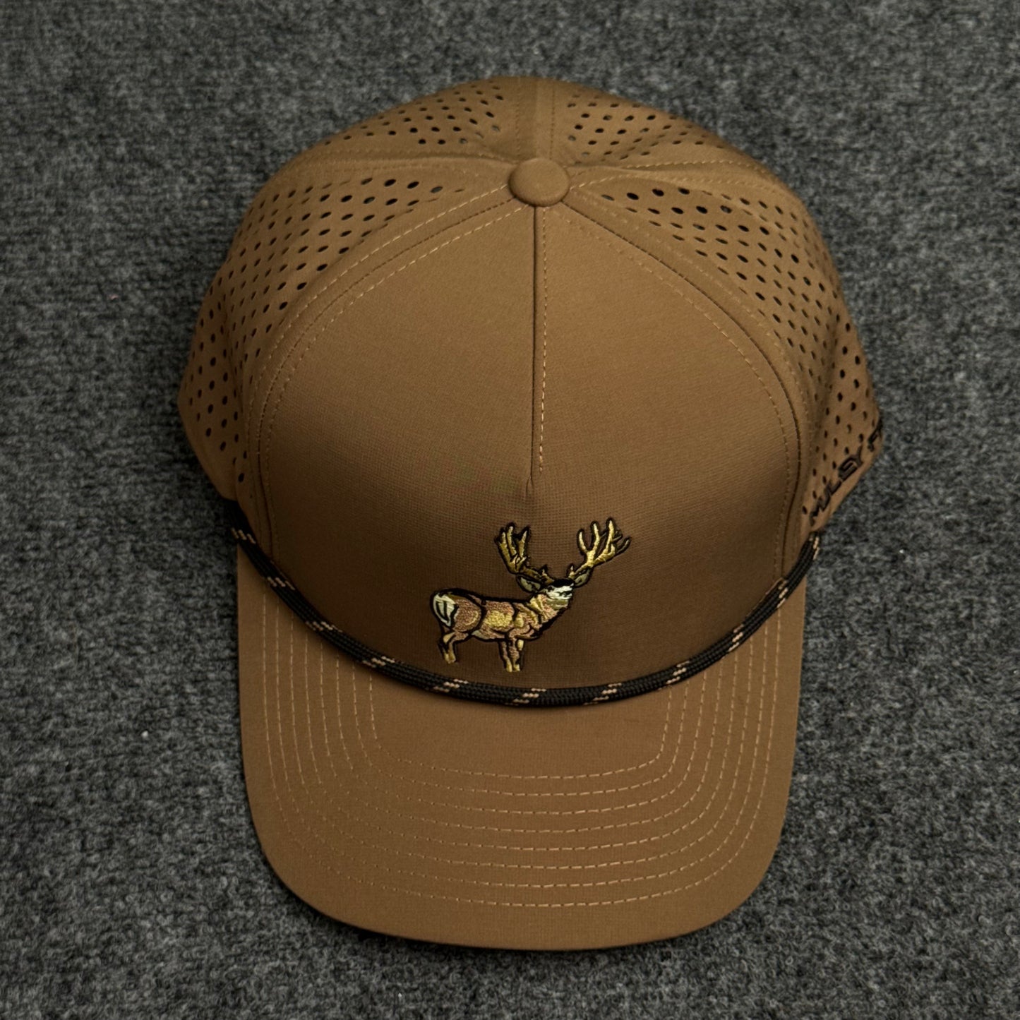 PRO Mule Deer Head Rope Flatty in the Coyote Brown Cap