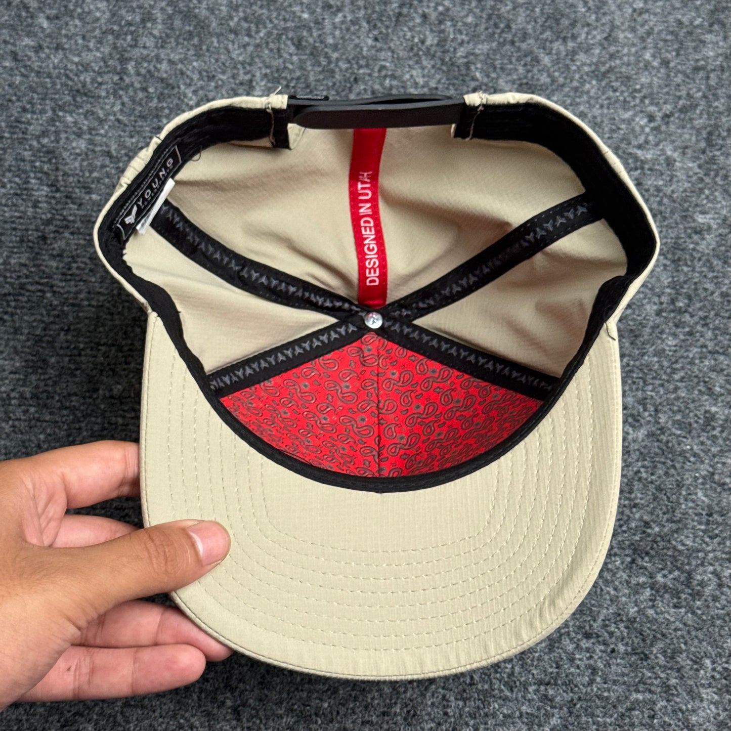 Young Powersports emblem in the Khaki/Sand colorway Cap