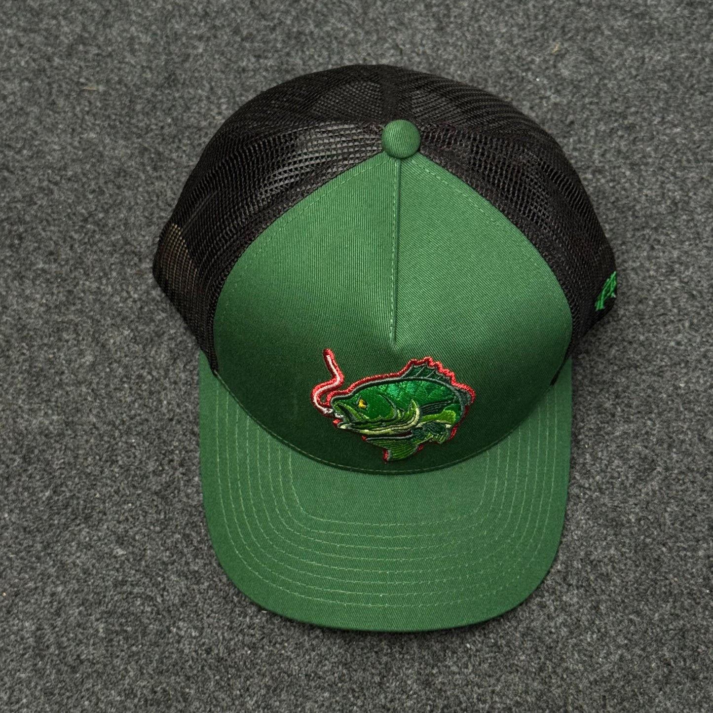 "Smoking Bass" Fishing Forest Green Edition Snapback Cap