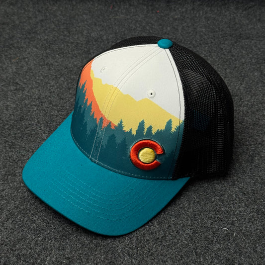 YoColorado Sunset Fader Trucker Cap