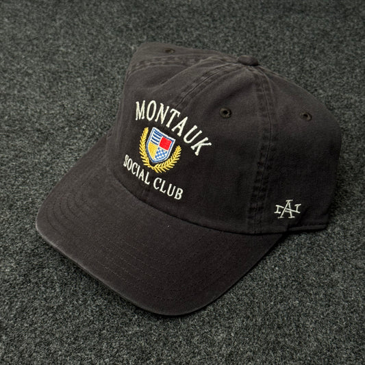 Montauk Raglan washed charcoal-black Dad Cap