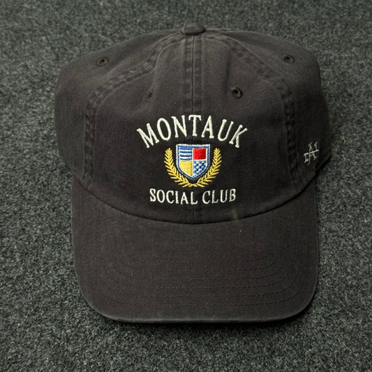 Montauk Raglan washed charcoal-black Dad Cap