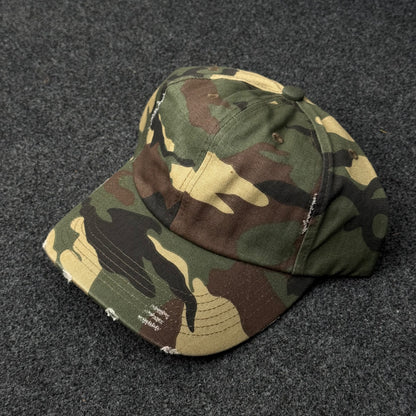 District Distressed Cap (DT600) in the Military Camo colorway