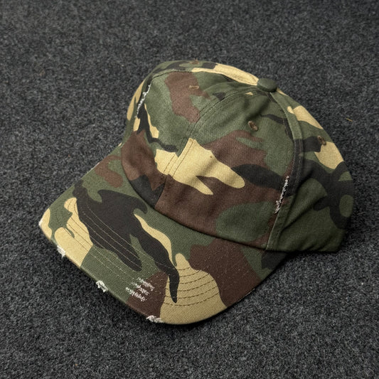 District Distressed Cap (DT600) in the Military Camo colorway
