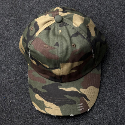 District Distressed Cap (DT600) in the Military Camo colorway