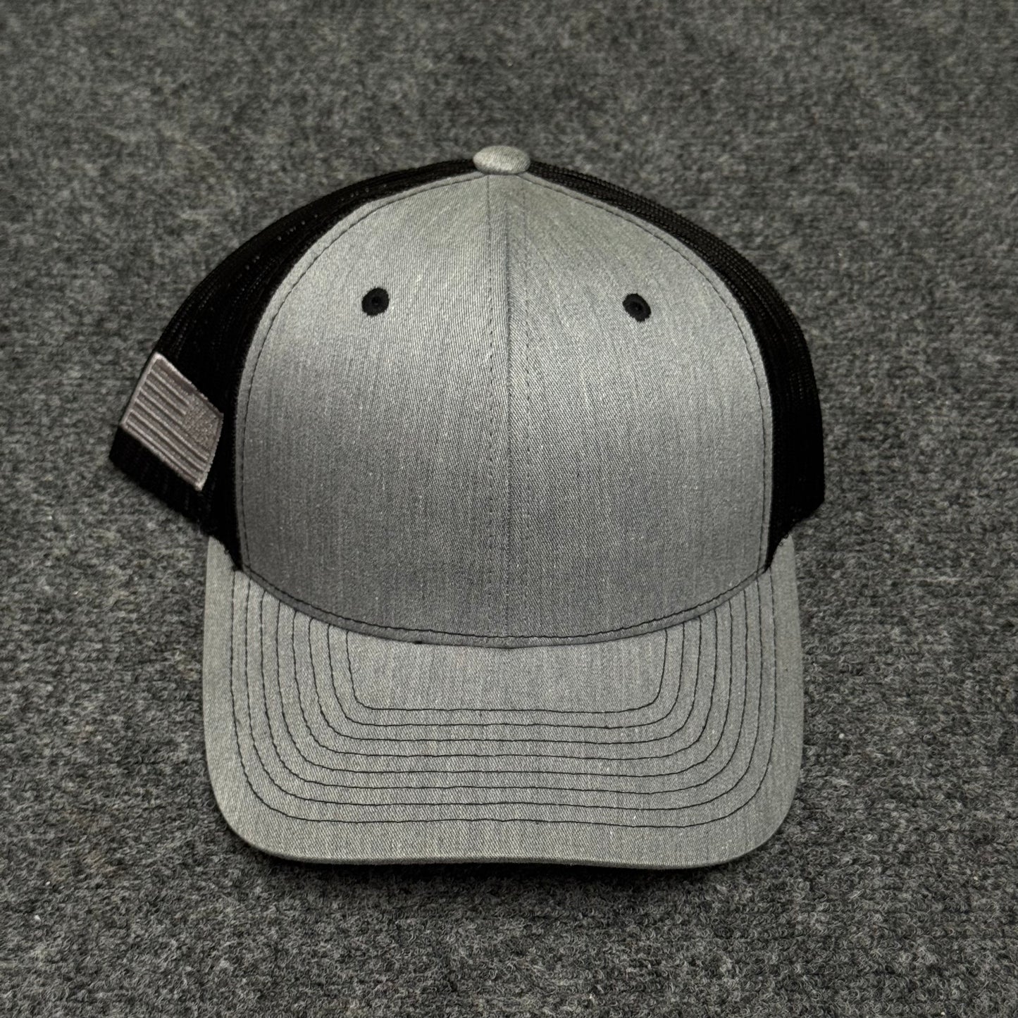 Heather Gray and Black American Flag Cap