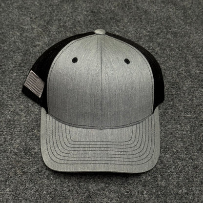 Heather Gray and Black American Flag Cap
