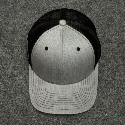 Heather Gray and Black American Flag Cap