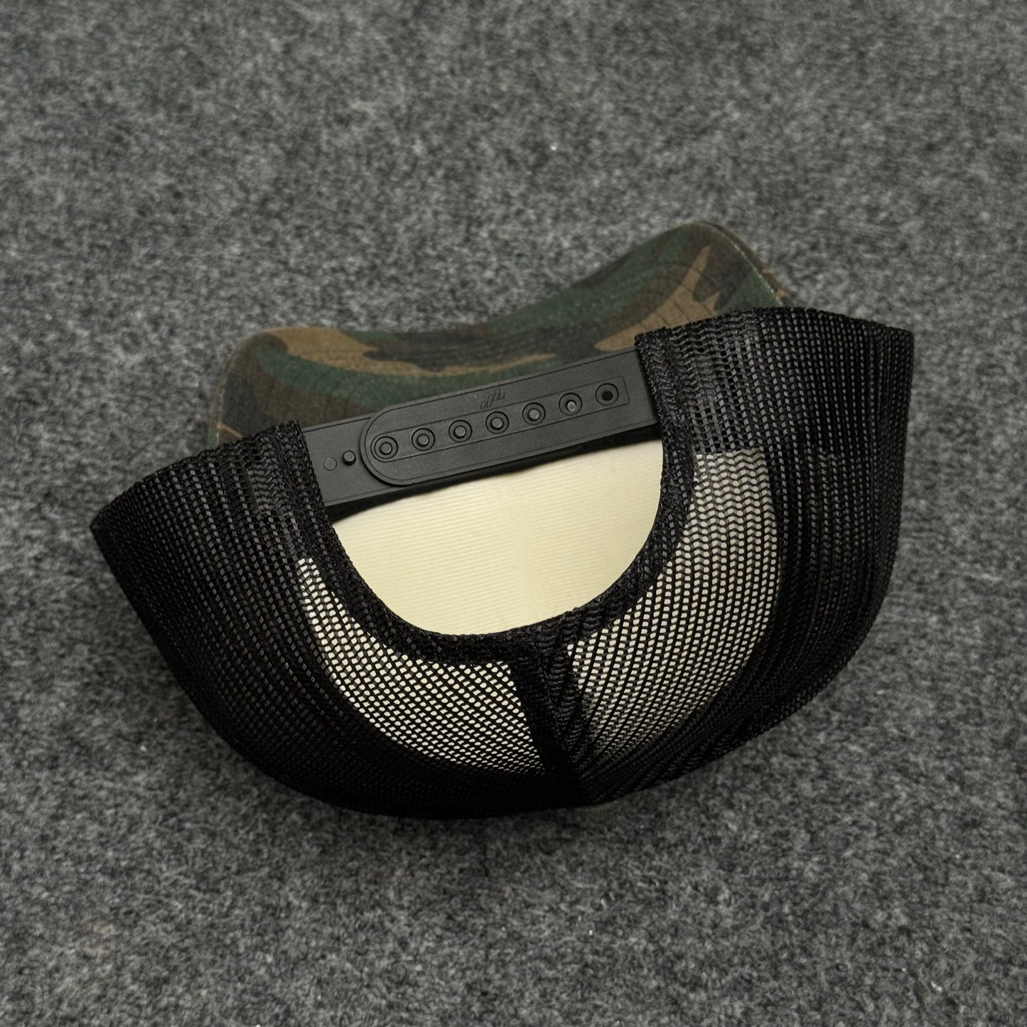 Woodland Camo and Black Mesh Trucker Cap