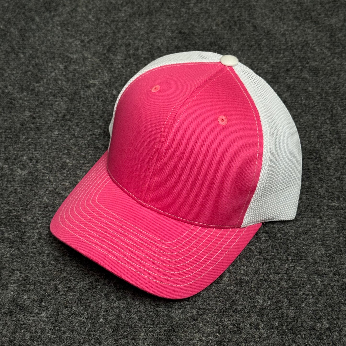 Hot Pink and White Mesh Trucker Cap