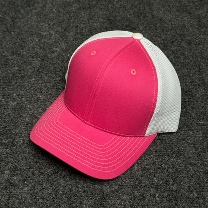 Hot Pink and White Mesh Trucker Cap