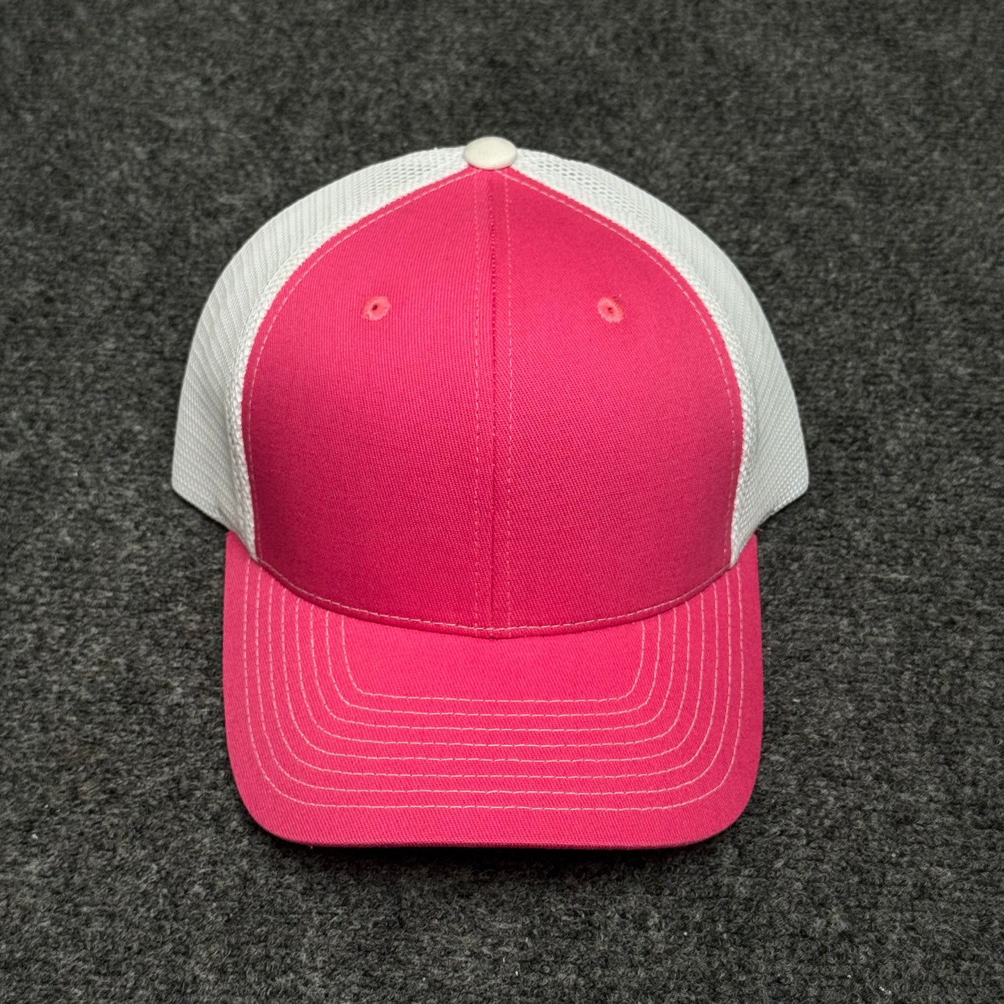 Hot Pink and White Mesh Trucker Cap