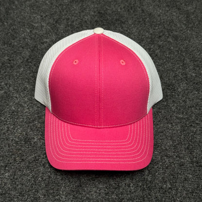 Hot Pink and White Mesh Trucker Cap
