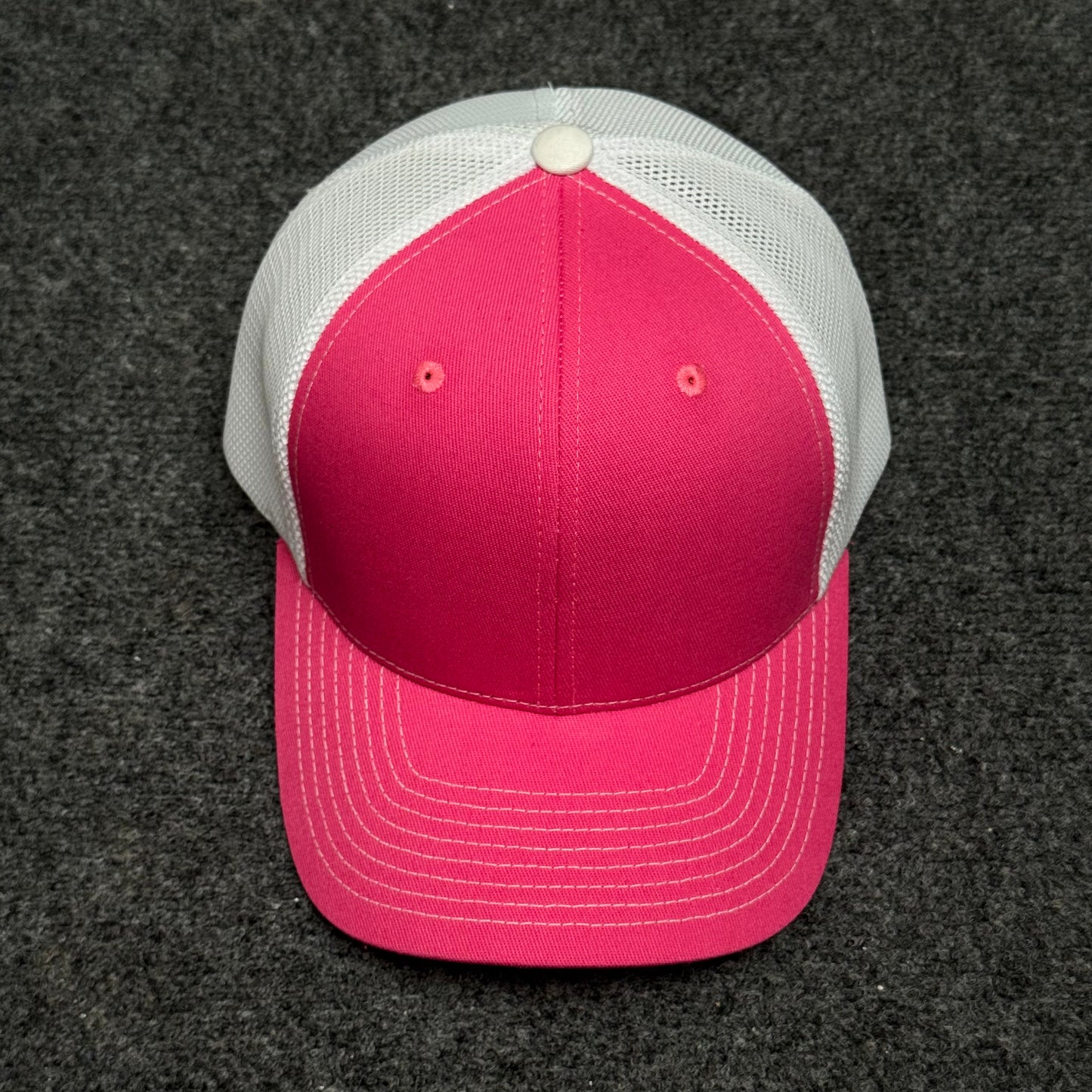 Hot Pink and White Mesh Trucker Cap