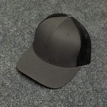 Charcoal Gray and Black Mesh Trucker Cap