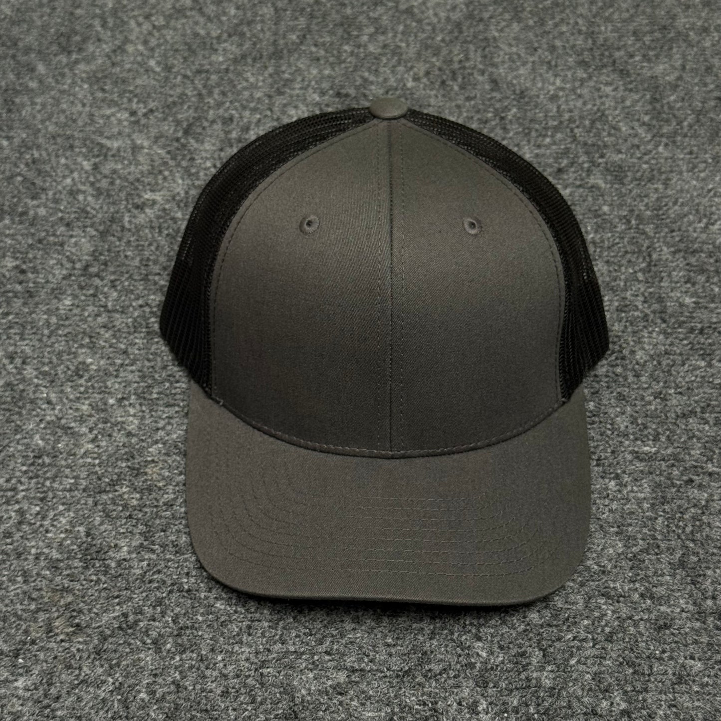 Charcoal Gray and Black Mesh Trucker Cap