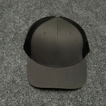 Charcoal Gray and Black Mesh Trucker Cap